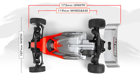 Samochód zdalnie sterowany RC #150801 Maverick Microbe 1/24th Buggy – Red Model RC Auto
