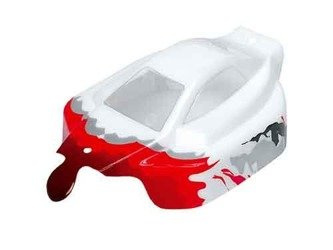 S18 Buggy Body Shell (white/red) - pre-cut