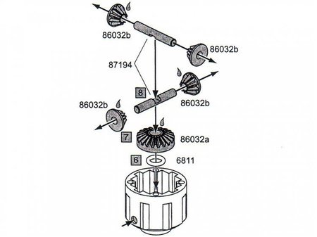 4 BEVEL GEAR DIFFERENTIAL CONVERSION SET (1SET) #87193