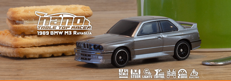 Samochód zdalnie sterowany RC #160991 nano-TTR BMW M3 Ravaglia Dark Silver Model Auto RC