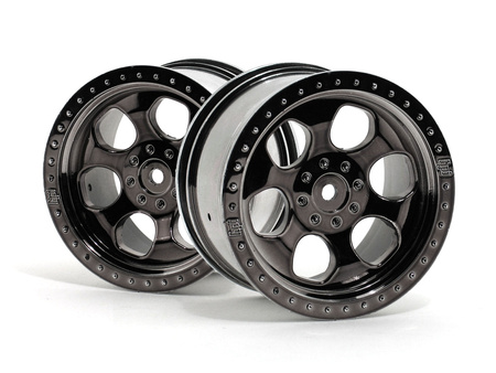 #3161 6 Spoke Wheel Black Chrome (83X56Mm/2Pcs)