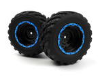 #540182 Smyter MT Wheels/Tires Assy (Black/Blue/2pcs)