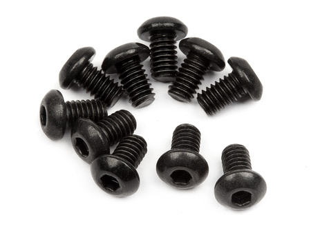 BUTTON HEAD SCREW M2.5x4mm (HEX SOCKET/10pcs) #100864