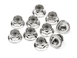 #103729 Serrated Flange Lock Nut M4 (Silver/10Pcs)
