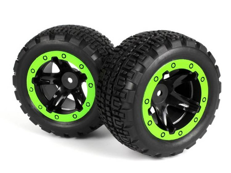 Slyder ST Wheels/Tires Assembled (Black/Green) #540094