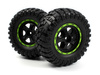 Smyter Desert Wheels/Tires Assembled (Black/Green) #540183