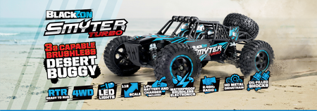 Samochód zdalnie sterowany RC #540256 Smyter DB Turbo 1/12 4WD 3S Brushless - Blue Model auto RC