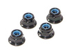 FLANGED LOCK NUT M5 (COUNTERCLOCKWISE/SILVER/4pcs) #Z684