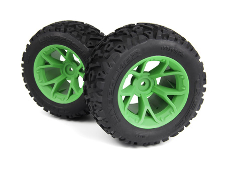 Mounted Linebacker Tire on MT Wheel (Green/2pcs) #150682