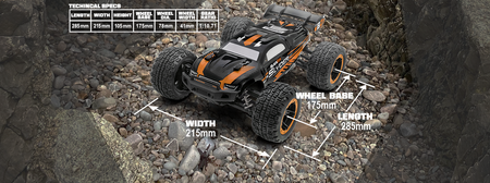 Samochód zdalnie sterowany RC #540097 Slyder ST 1/16 4WD Electric Stadium Truck - Orange Model Auto RC