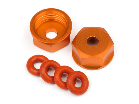 #108071 Aluminum Bottom Shock Cap (Orange/2Pcs)