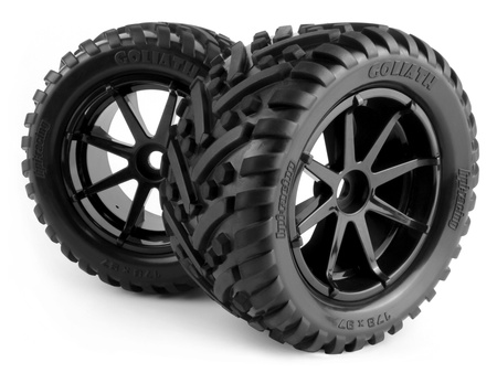 #160506 Mounted Goliath Tire on 3256 Blast Black Wheel
