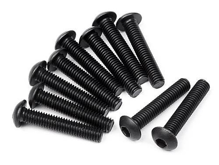 BUTTON HEAD SCREW M3x16mm (HEX SOCKET/10pcs) #100560