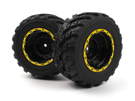 #540265 Smyter MT Wheels/Tires Assembled (Yellow/2pcs)