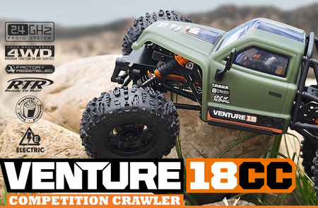 Samochód zdalnie sterowany RC #160809 Venture18 CC Flux Competition Crawler - Green Model RC Auto