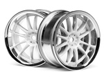 WORK XSA 02C WHEEL 26mm CHROME/WHITE (3mm OFFSET)