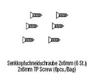 2x6mm Countersunk TP Screw (6pcs)