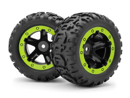 Slyder MT Wheels/Tires Assembled (Black/Green) #540038