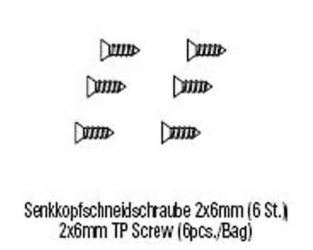 2x6mm Countersunk TP Screw (6pcs)