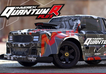 Samochód zdalnie sterowany RC #150313 QuantumR Flux 4S 1/8 4WD Race Truck - Grey/Red Model Auto RC