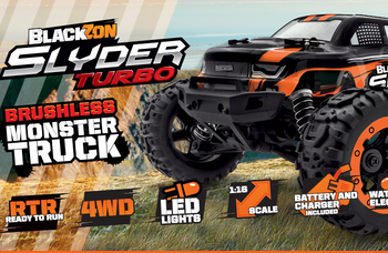 Samochód zdalnie sterowany RC #540210 Slyder MT Turbo 1/16 4WD 2S Brushless - Orange Model Auto RC