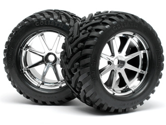 #4727 Mounted Goliath Tire 178X97Mm On Blast Wheel Crm