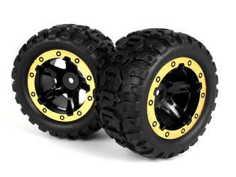 #540087 Slyder MT Wheels/Tires Assembled (Black/Gold)
