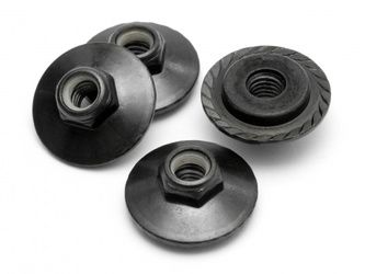 #Z680 Flanged Lock Nut M5X8Mm (Black/4Pcs)
