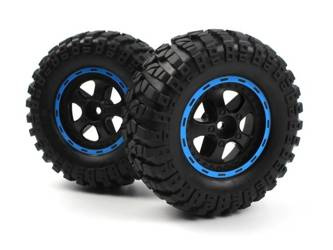 Smyter Desert Wheels/Tires Assembled (Black/Blue) #540184