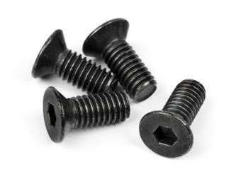 Flat Head Screw M4X10Mm (Hex Socket/Thin Type/4Pc) #Z307