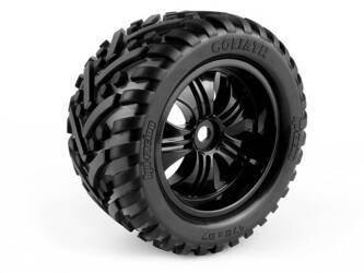 Mounted Goliath Tire on 3251 Tremor Black Wheel #160507