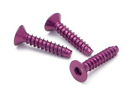 Alu Tp Flat Hd Screw 3 X15Mm Hex Socket/Purple/5Pc #Z079