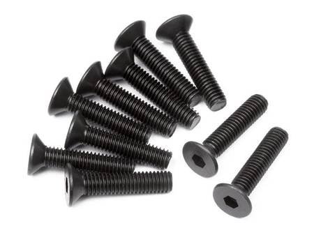 Flat Head Screw M3X14Mm (Hex Socket/10Pcs) #100556