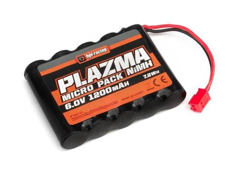 Plazma 6.0V 1200mAh NiMH Micro RS4 Battery Pack