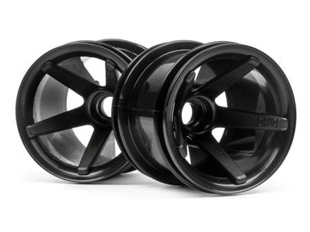 Super Star Mt Wheels Front (Black/2.2In/2Pcs) #2105